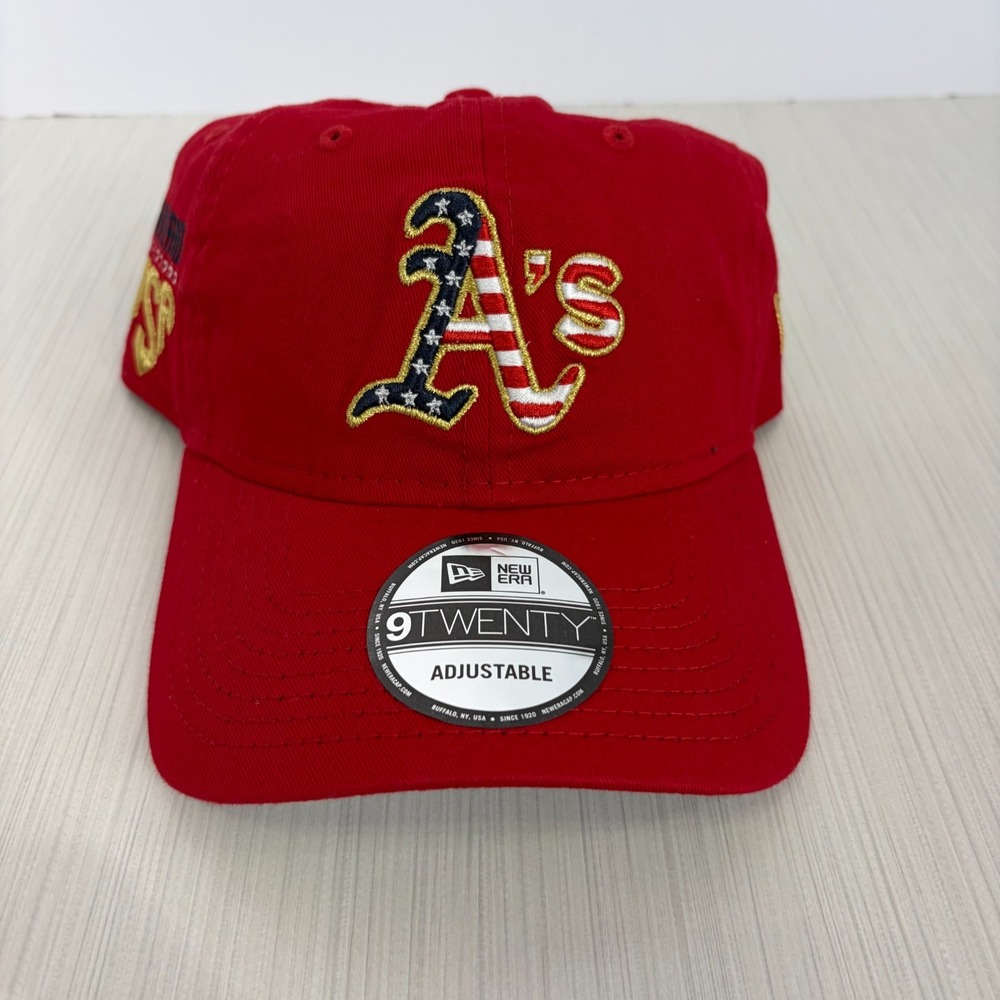 New Era Oakland Athletics America USA Patriot Flag Red Adjustable Hat NEW